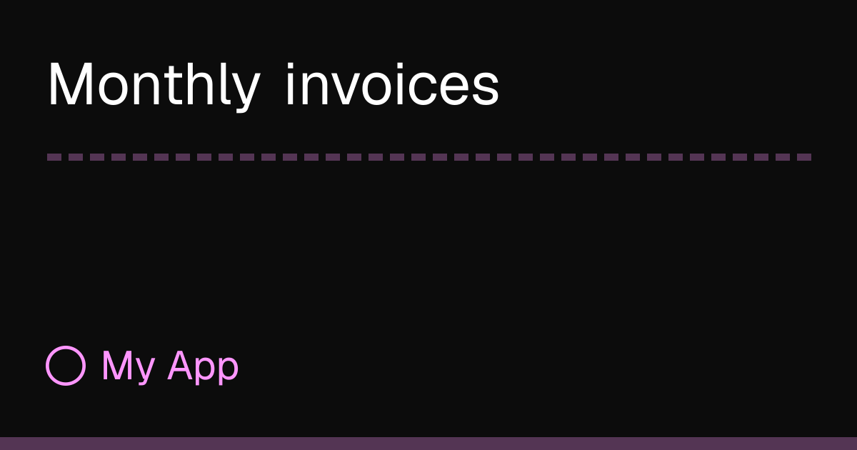 Monthly invoices | RayDB Docs