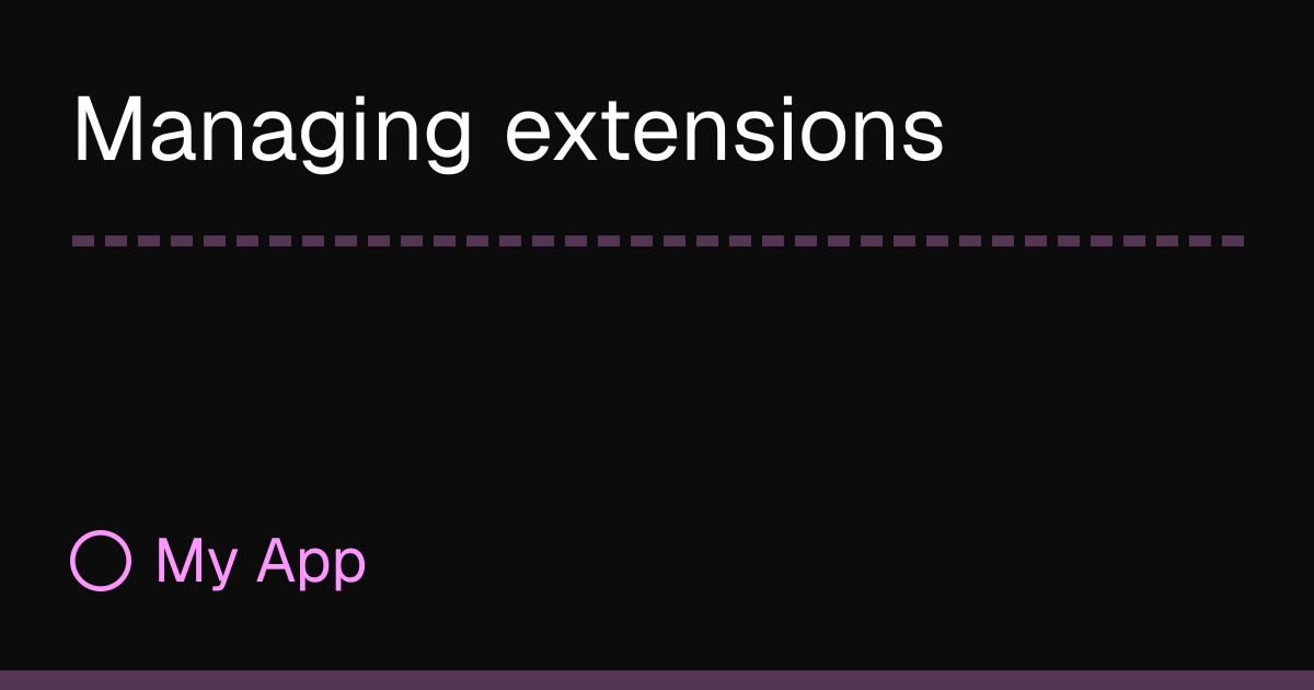 Managing extensions | RayDB Docs