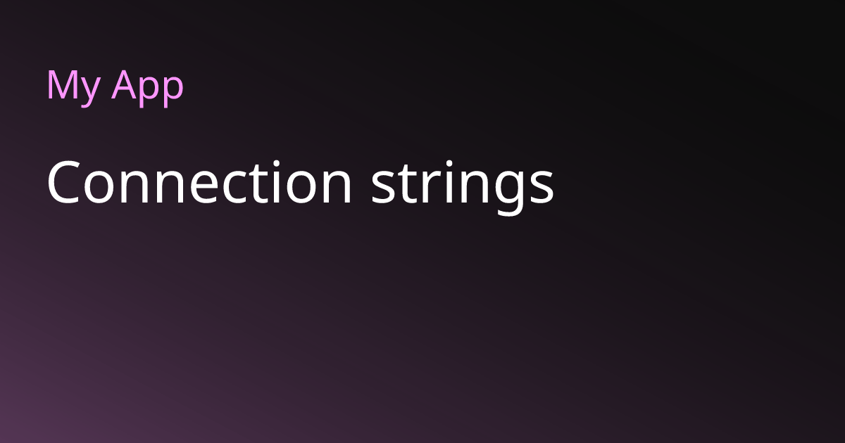 Connection strings | RayDB Docs