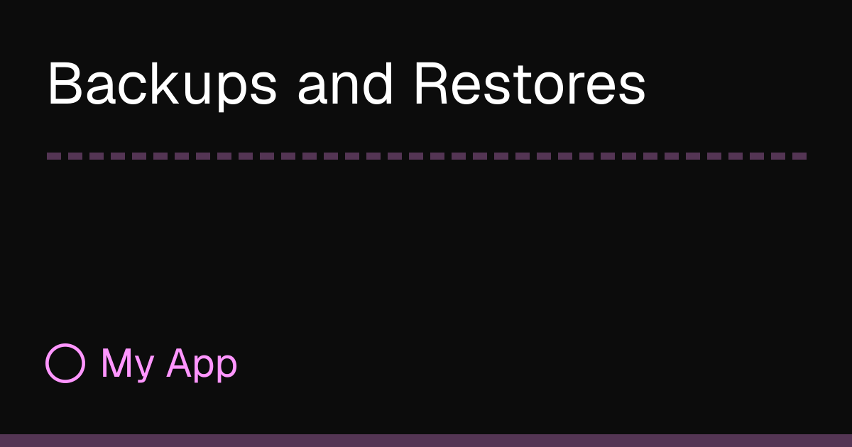 Backups and Restores | RayDB Docs