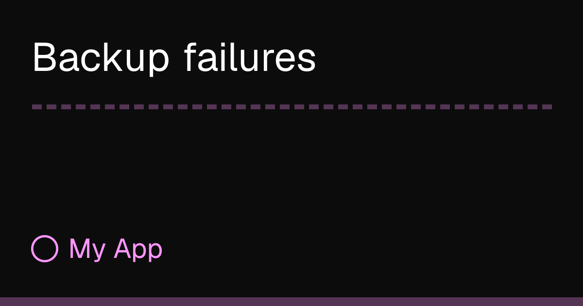 Backup failures | RayDB Docs